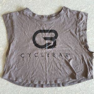 Cyclebar CB Logo Crop Top - Size Small - Gray and Black
